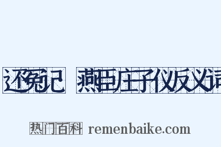 还冤记·燕臣庄子仪反义词是什么意思的图片